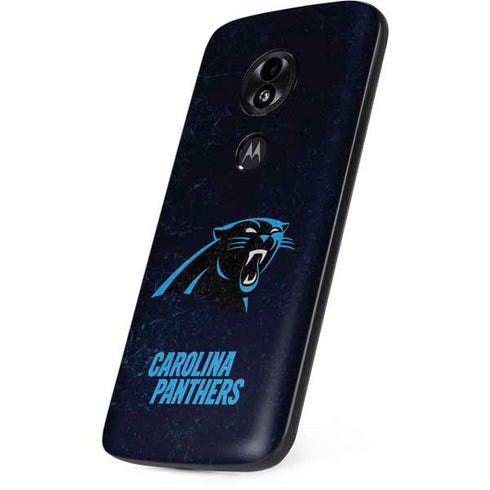 NFL Carolina Panthers Distressed Moto E5 Play Skin